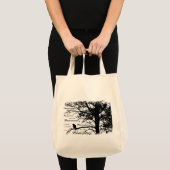 Tote Bag Arbre noir et de blanc plus jamais de Raven de (Devant (produit))
