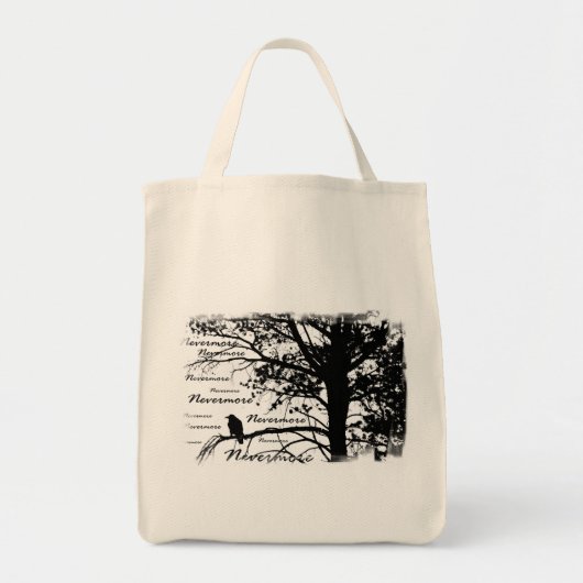 Tote Bag Arbre noir et de blanc plus jamais de Raven de (Devant)