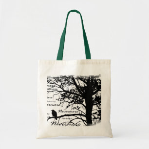 Tote Bag Arbre noir et de blanc plus jamais de Raven de