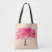 Tote Bag Arbre rose cerisier en fleurs (Devant)
