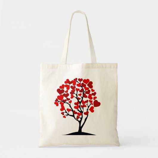 Tote Bag Arbre rouge de coeur (Devant)