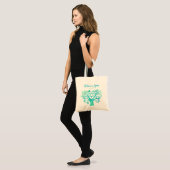Tote Bag Arbre vert turquoise d'aquarelle de bat mitzvah de (Devant (modèle))