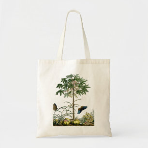 Tote Bag Arbre vintage et papillons de papaye