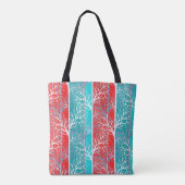 Tote Bag Arbres abstraits sans joint branche corail bleu li (Dos)