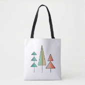 Tote Bag arbres arc-en-ciel modernes du milieu du siècle ro (Devant)