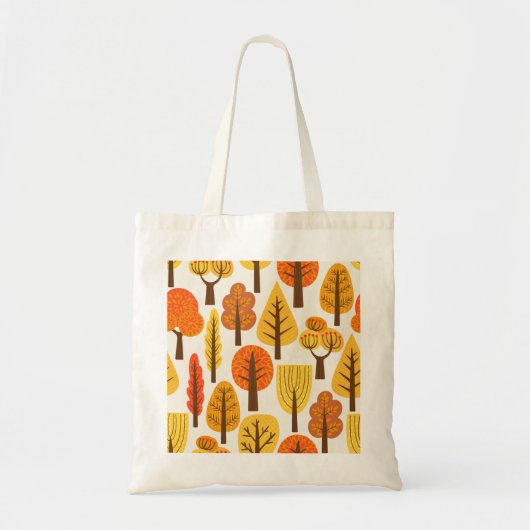 Tote Bag Arbres d'automne, motif sans soudure. (Devant)