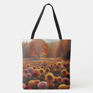 Tote Bag Arbres d'automne/terrain avec maman