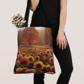 Tote Bag Arbres d'automne/terrain avec maman (De près)