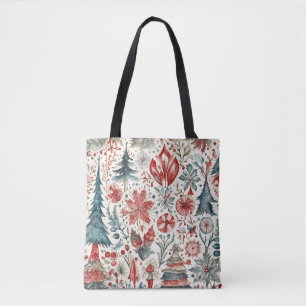 Tote Bag Arbres de fêtes, conception fantaisiste de vacance