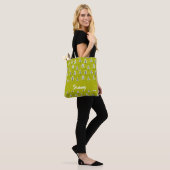 Tote Bag Arbres de Noël blancs en vert (Sur le modèle)
