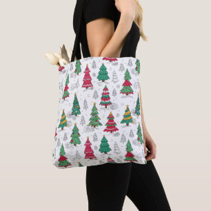 Tote Bag Arbres de Noël Décorés Fantaisistes et Capricieux 