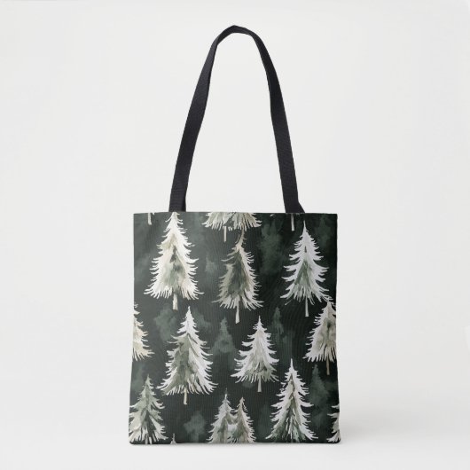 Tote Bag Arbres verts de Noël (Devant)