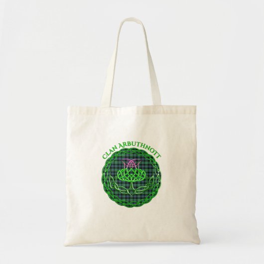 Tote Bag Arbuthnott Scottish Tartan Celtic Thistle (Devant)