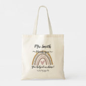 Tote Bag Arc en arc pour remercier le cadeau de l'enseignan (Dos)