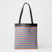 Tote Bag Arc-en-ciel à rayures multiples (Devant)