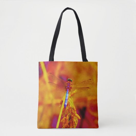 Tote Bag Arc-en-ciel arrière - plan rose orange avec nom (Devant)