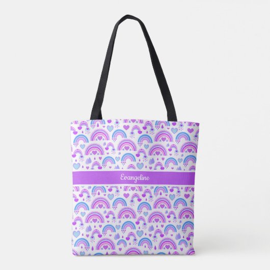 Tote Bag Arc-en-ciel bleu et violet (Dos)