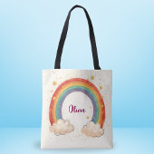 Tote Bag Arc-en-ciel charmant pour filles aux étoiles brill