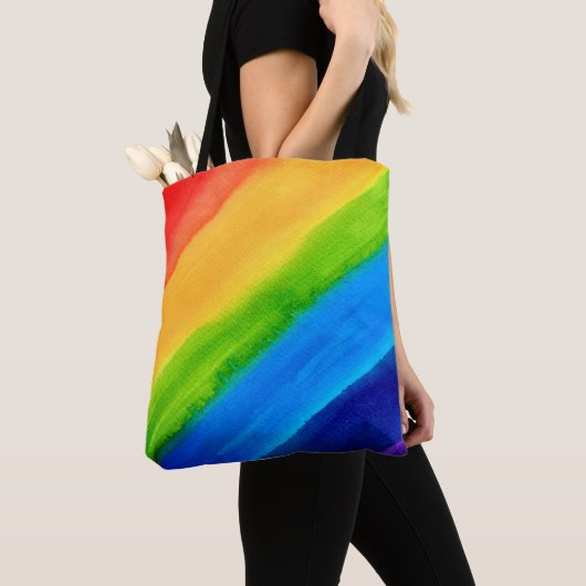 Tote Bag Arc-en-ciel coloré (De près)