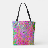 Tote Bag Arc-en-ciel coloré Abstrait Dahlia Flower (Dos)