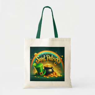 Tote Bag Arc-en-ciel coloré Saint-Patrick or