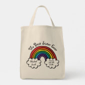 Tote Bag Arc en ciel de la meilleure soeur jamais (Dos)