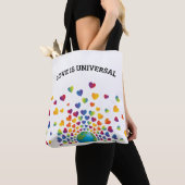 Tote Bag Arc-en-ciel élégant de conception de cœurs (De près)