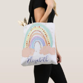 Tote Bag Arc-en-ciel et bébé étoiles (De près)