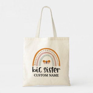 Tote Bag Arc-en-ciel et papillon personnalisées Big Soeur