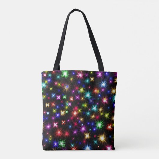 Tote Bag Arc-en-ciel Étincelles, Étoiles et Feu d'artifice (Dos)
