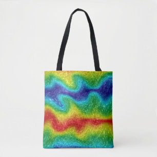 Tote Bag Arc-en-ciel radical abstrait rayé Art coloré
