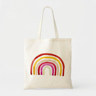Tote Bag Arc-en-ciel rétro jolie aquarelle