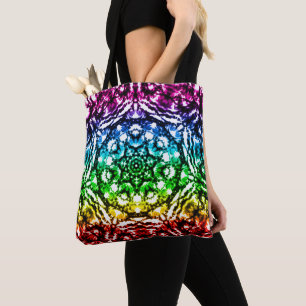 Tote Bag Arc-en-ciel Tie Dye Mandala Étoile