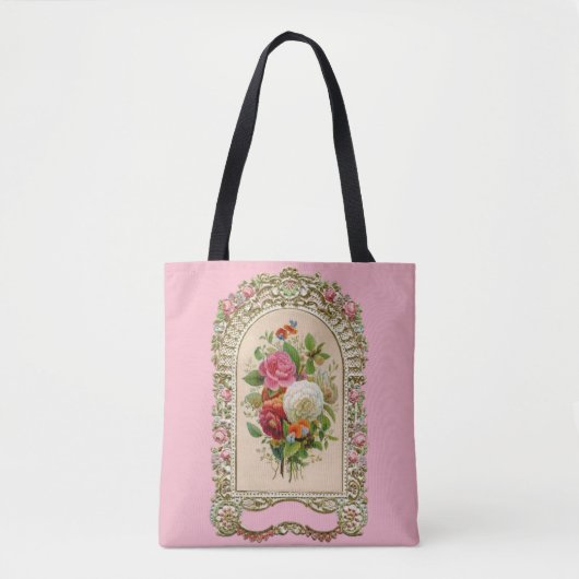 Tote Bag Arche vintage Chic Shabby Rose (Devant)