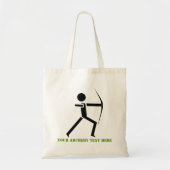 Tote Bag Archer avec son arc noir, tir à l'arc vert coutume (Devant)