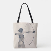 Tote Bag Archeresse aquarelle Silhouette (Dos)