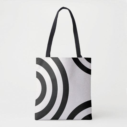 Tote Bag Arches Abstraites Lignes Noir Et Blanc Modernes (Devant)