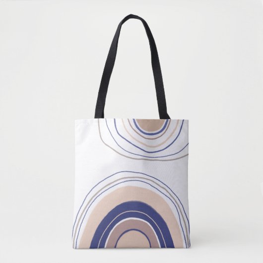 Tote Bag Arches Boho Abstraites - Bleu et Beige (Devant)
