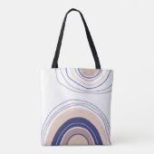 Tote Bag Arches Boho Abstraites - Bleu et Beige (Dos)