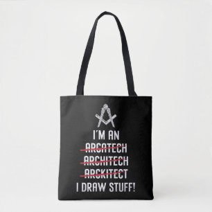 Tote Bag Architecte Je suis un I Draw Stuff Job Architectur