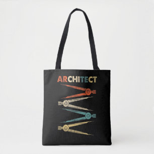 Tote Bag Architecte rétro de construction d'étudiants en