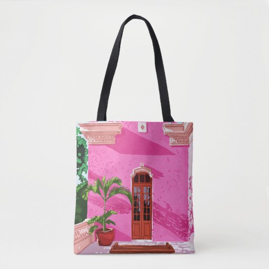 Tote Bag Architecture de bâtiment rose (Devant)