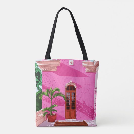 Tote Bag Architecture de bâtiment rose (Dos)