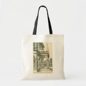 Tote Bag Architecture Vintage, Cour avec colonnes romaines (Devant)