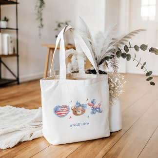 Tote Bag Arcs aquarelle prep 4 juillet Monogramme