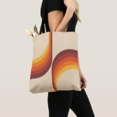 Tote Bag Arcs colorés de style rétro (De près)