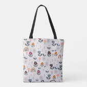 Tote Bag Arcs-en-ciel floraux : Texture sans fil tirée à la (Dos)