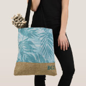Tote Bag Areca Palms Hawaiian Tropical Grass Cloth (De près)