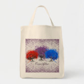 Tote Bag Argent et pourpre Tourbillonnant Romantique Cardia (Devant)