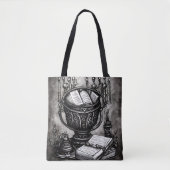 Tote Bag Argent Steampunk Cauldron Spellbooks et Potions (Devant)